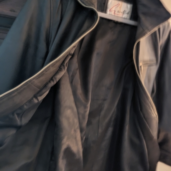 Here & Now New York Vintage Black Full Zip Heavy Weight Leather Jacket Size M - Picture 13 of 15